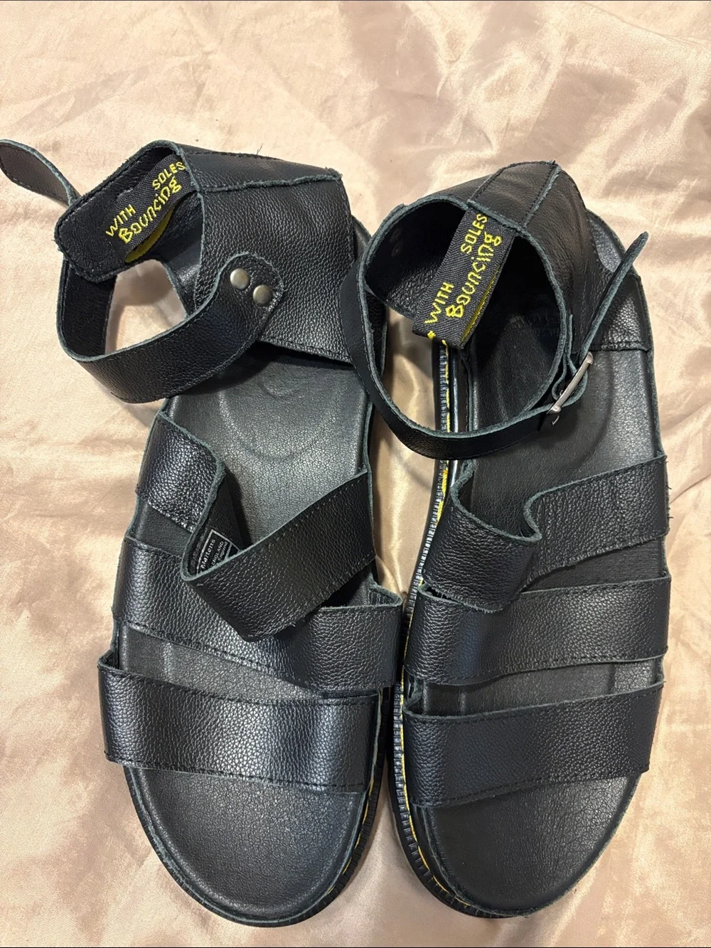 Dr. Martens Black Leather women’s or Men's Sandals US size 10 AS NEW condition